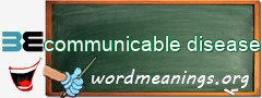 WordMeaning blackboard for communicable disease